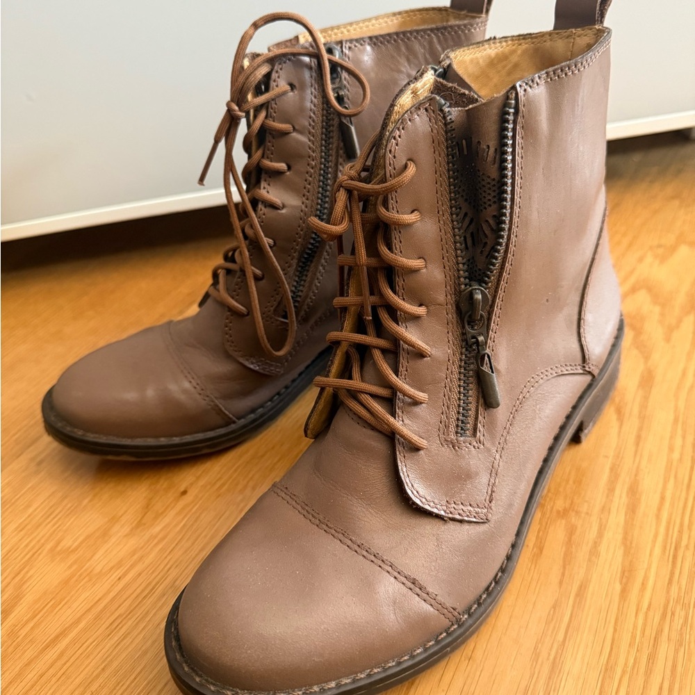 Vince Camuto Brown Leather Ankle Boots